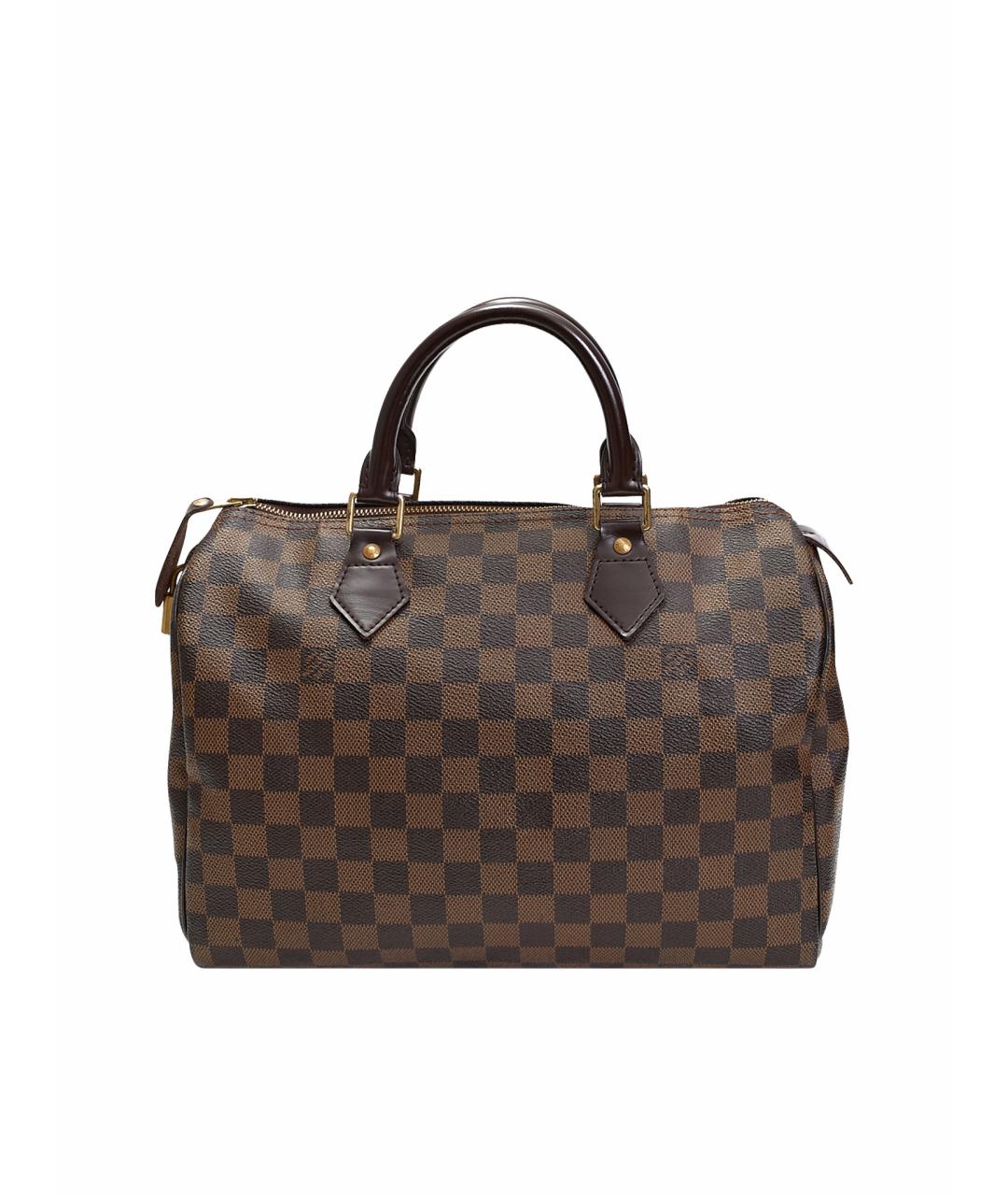 LOUIS VUITTON Коричневая кожаная сумка с короткими ручками, фото 1