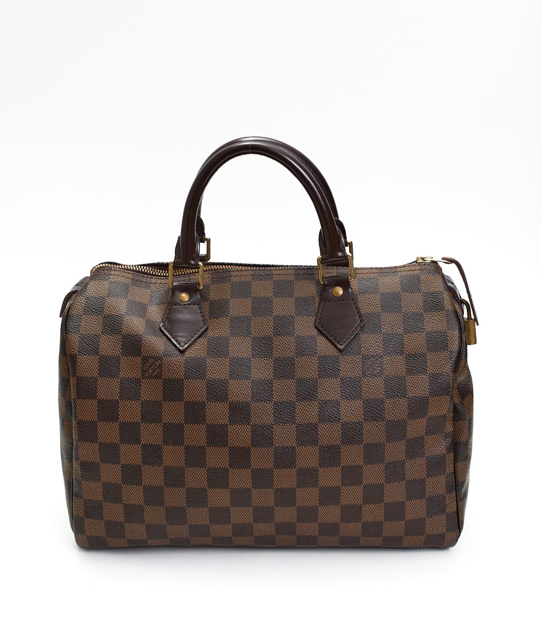 LOUIS VUITTON Коричневая кожаная сумка с короткими ручками, фото 3