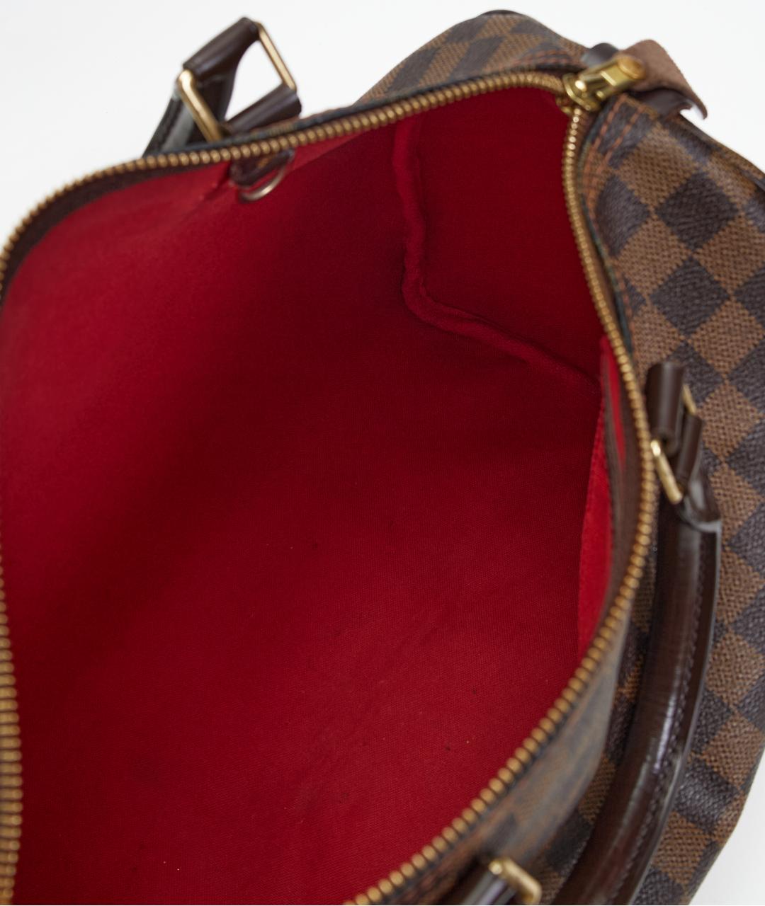 LOUIS VUITTON Коричневая кожаная сумка с короткими ручками, фото 4