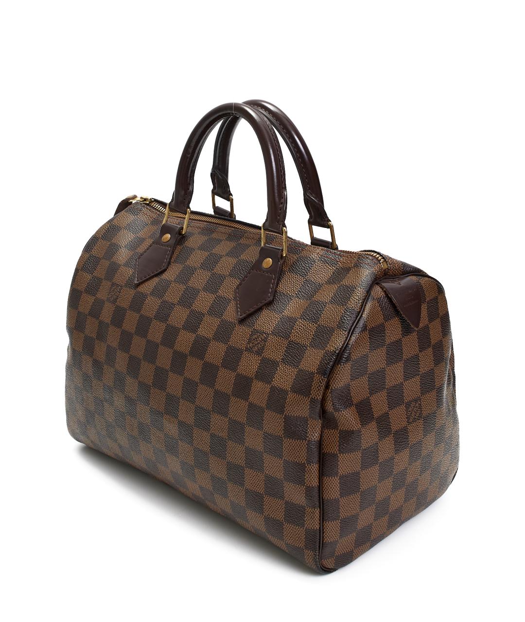 LOUIS VUITTON Коричневая кожаная сумка с короткими ручками, фото 2