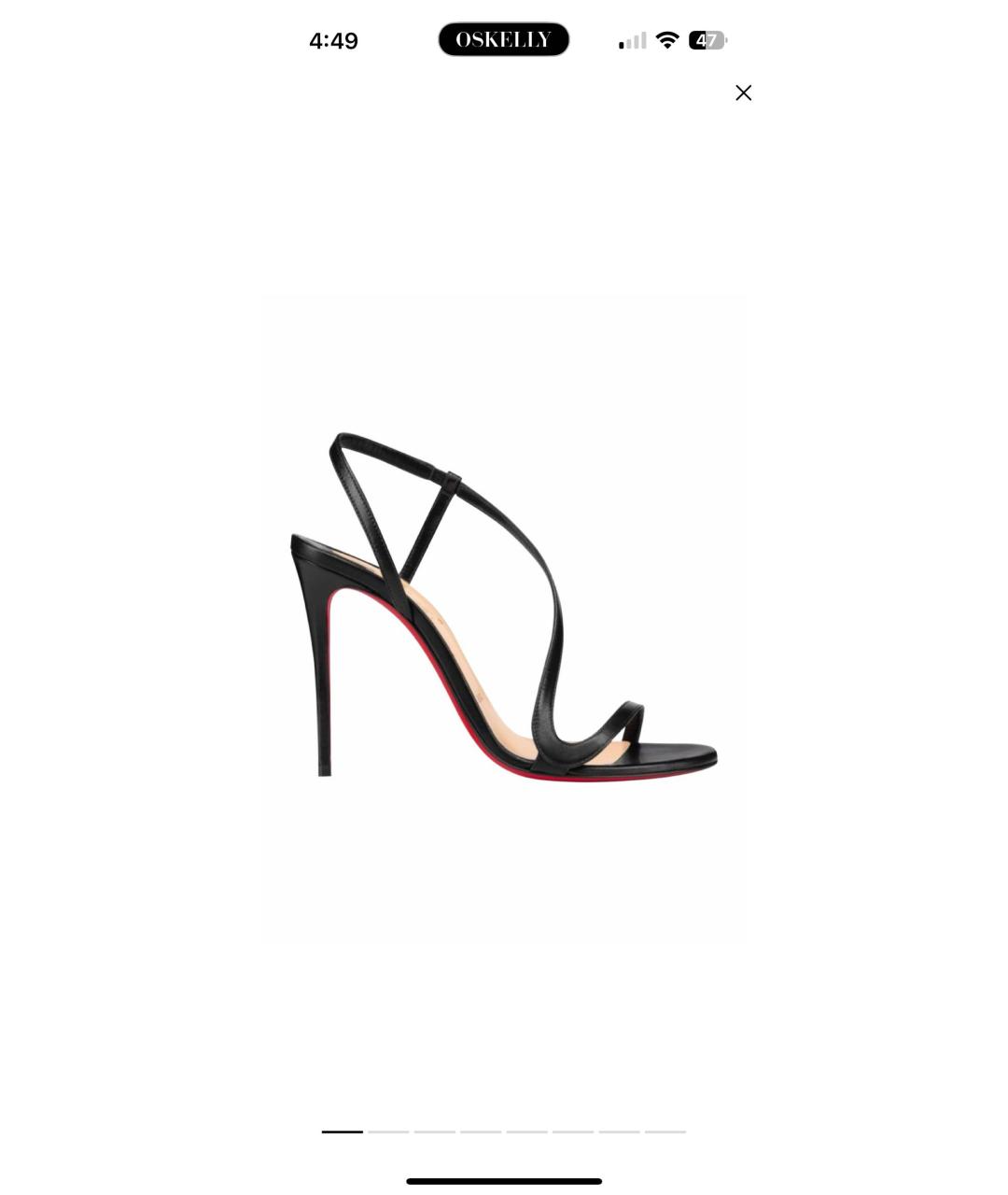 CHRISTIAN LOUBOUTIN Черные кожаные босоножки, фото 5