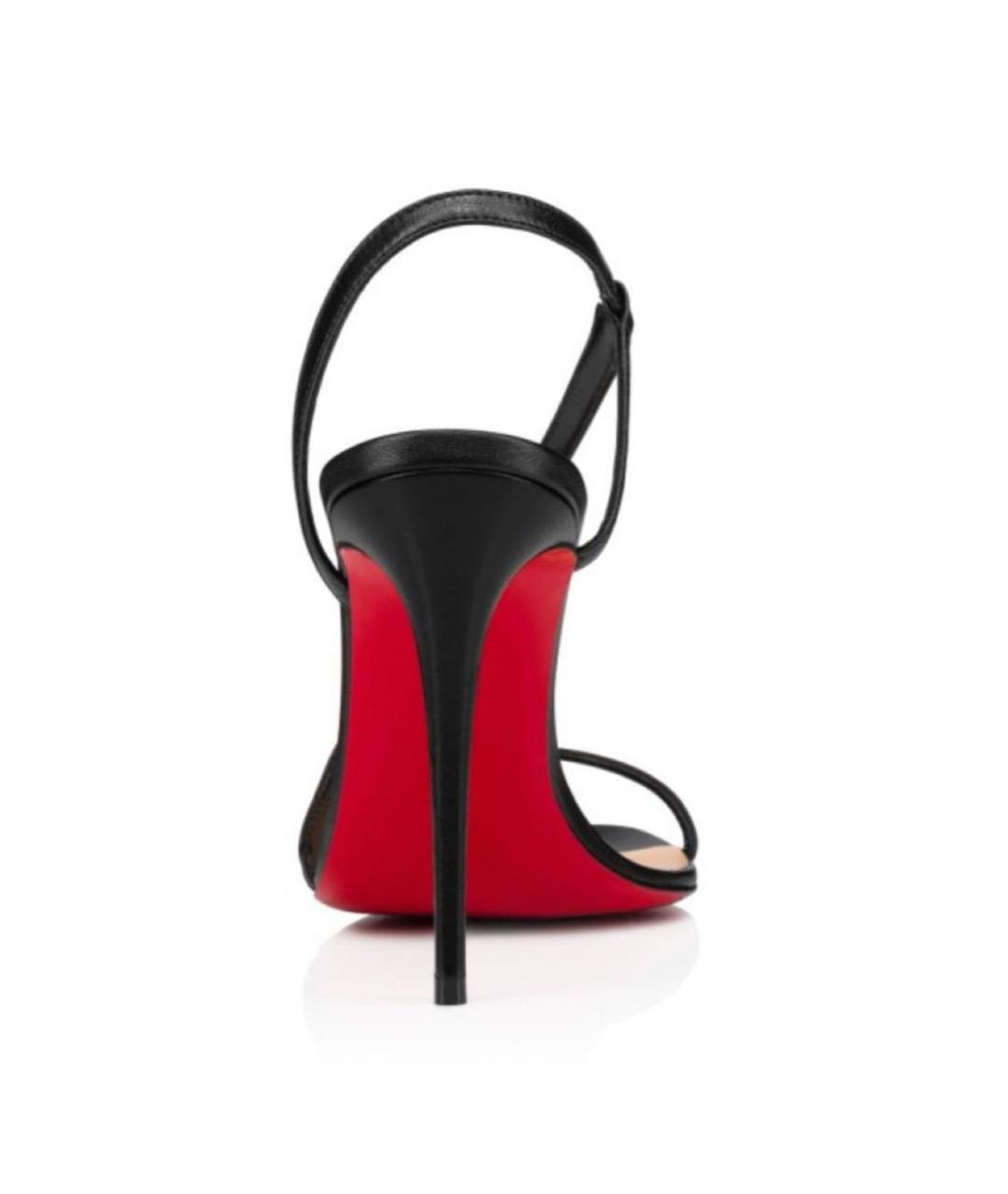 CHRISTIAN LOUBOUTIN Черные кожаные босоножки, фото 4