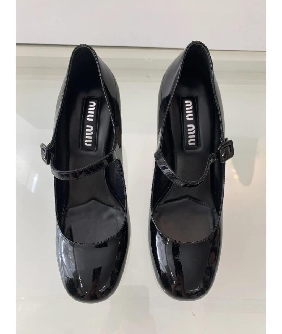 MIU MIU Черные туфли из лакированной кожи, фото 2