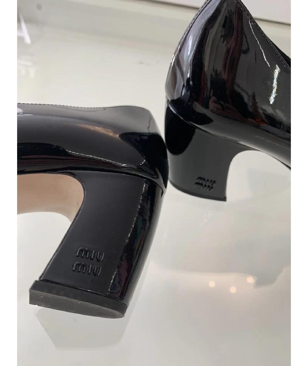 MIU MIU Черные туфли из лакированной кожи, фото 5