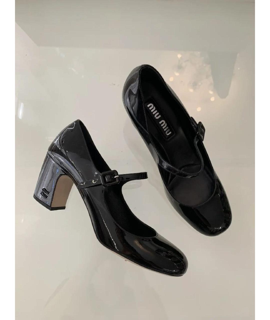 MIU MIU Черные туфли из лакированной кожи, фото 9