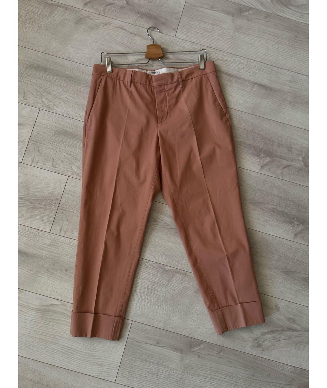 MIU MIU Коралловые хлопковые брюки узкие, фото 4