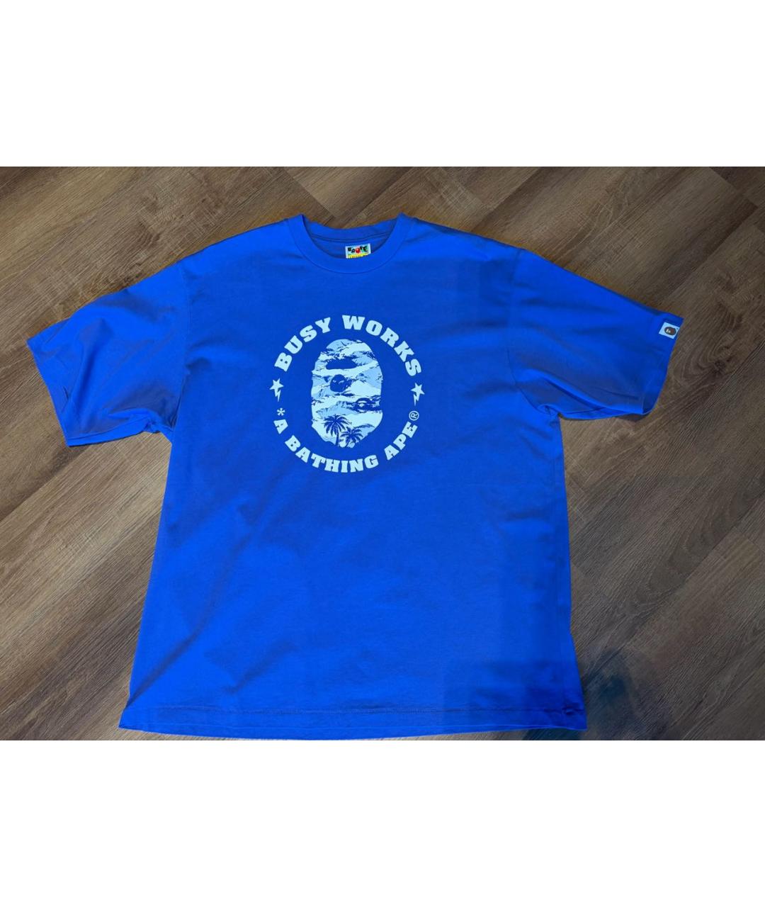 A BATHING APE Синяя хлопковая футболка, фото 5