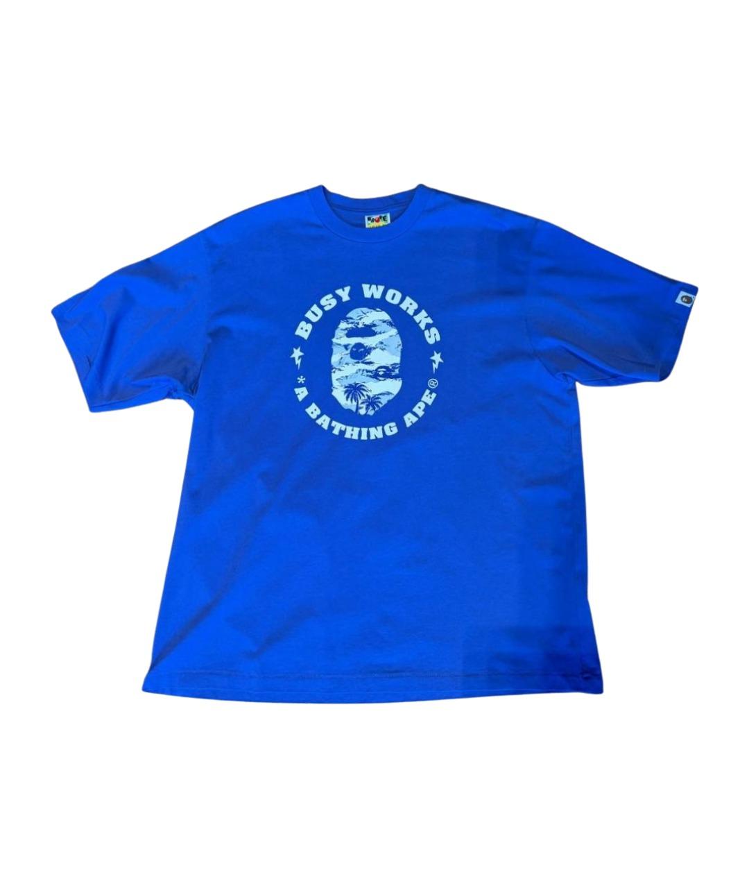 A BATHING APE Синяя хлопковая футболка, фото 1