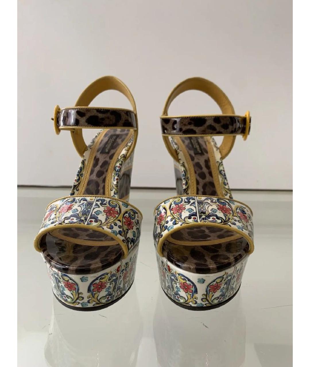 DOLCE&GABBANA Мульти босоножки из лакированной кожи, фото 2