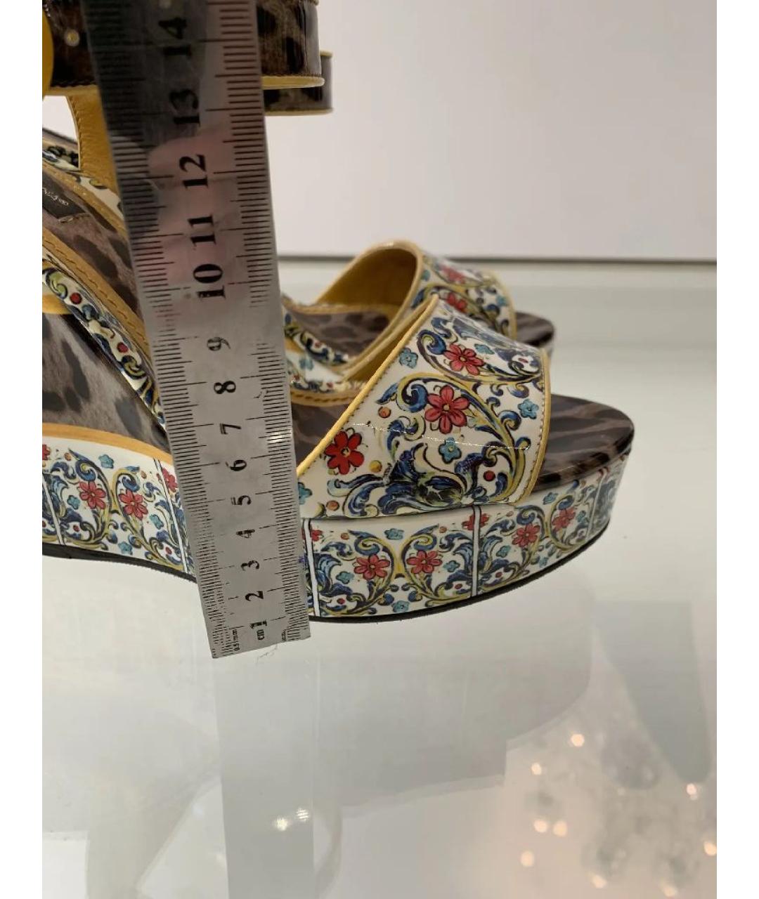 DOLCE&GABBANA Мульти босоножки из лакированной кожи, фото 6