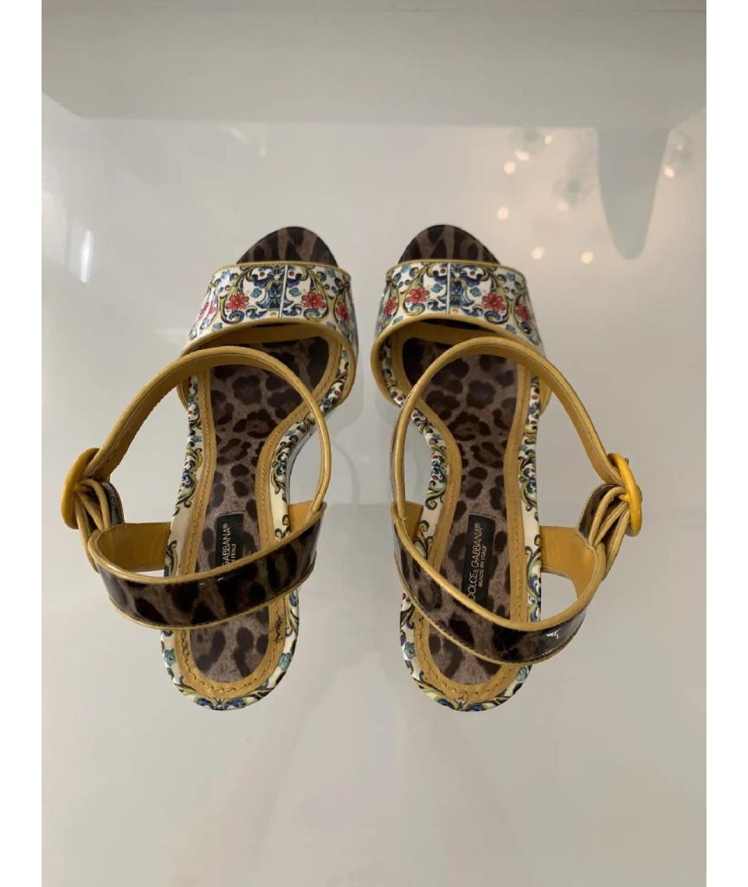 DOLCE&GABBANA Мульти босоножки из лакированной кожи, фото 3