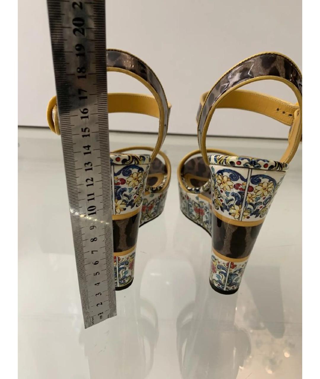 DOLCE&GABBANA Мульти босоножки из лакированной кожи, фото 5