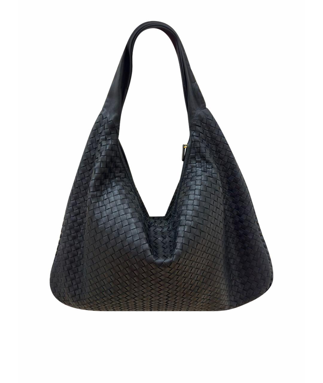 BOTTEGA VENETA Черная кожаная сумка тоут, фото 1