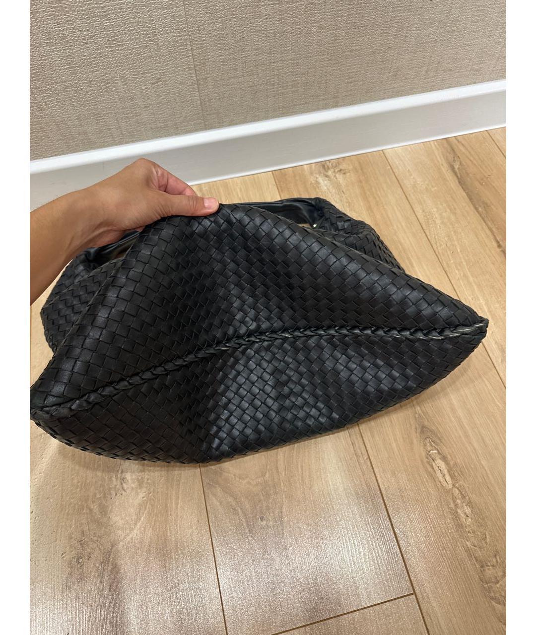 BOTTEGA VENETA Черная кожаная сумка тоут, фото 2