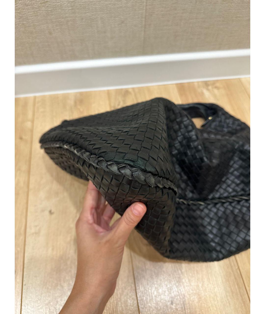 BOTTEGA VENETA Черная кожаная сумка тоут, фото 7