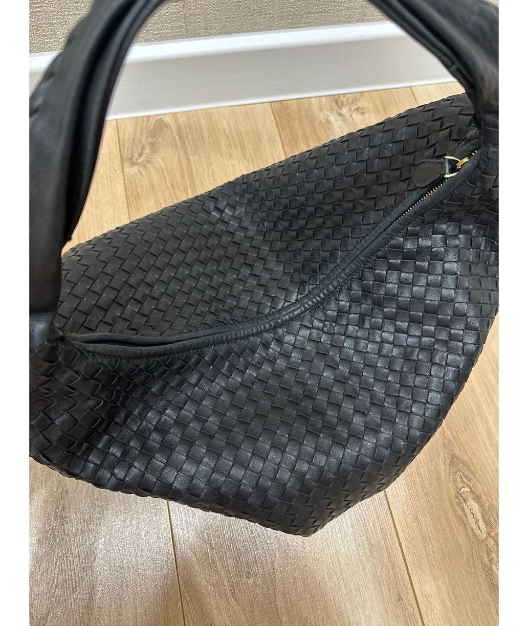 BOTTEGA VENETA Черная кожаная сумка тоут, фото 3