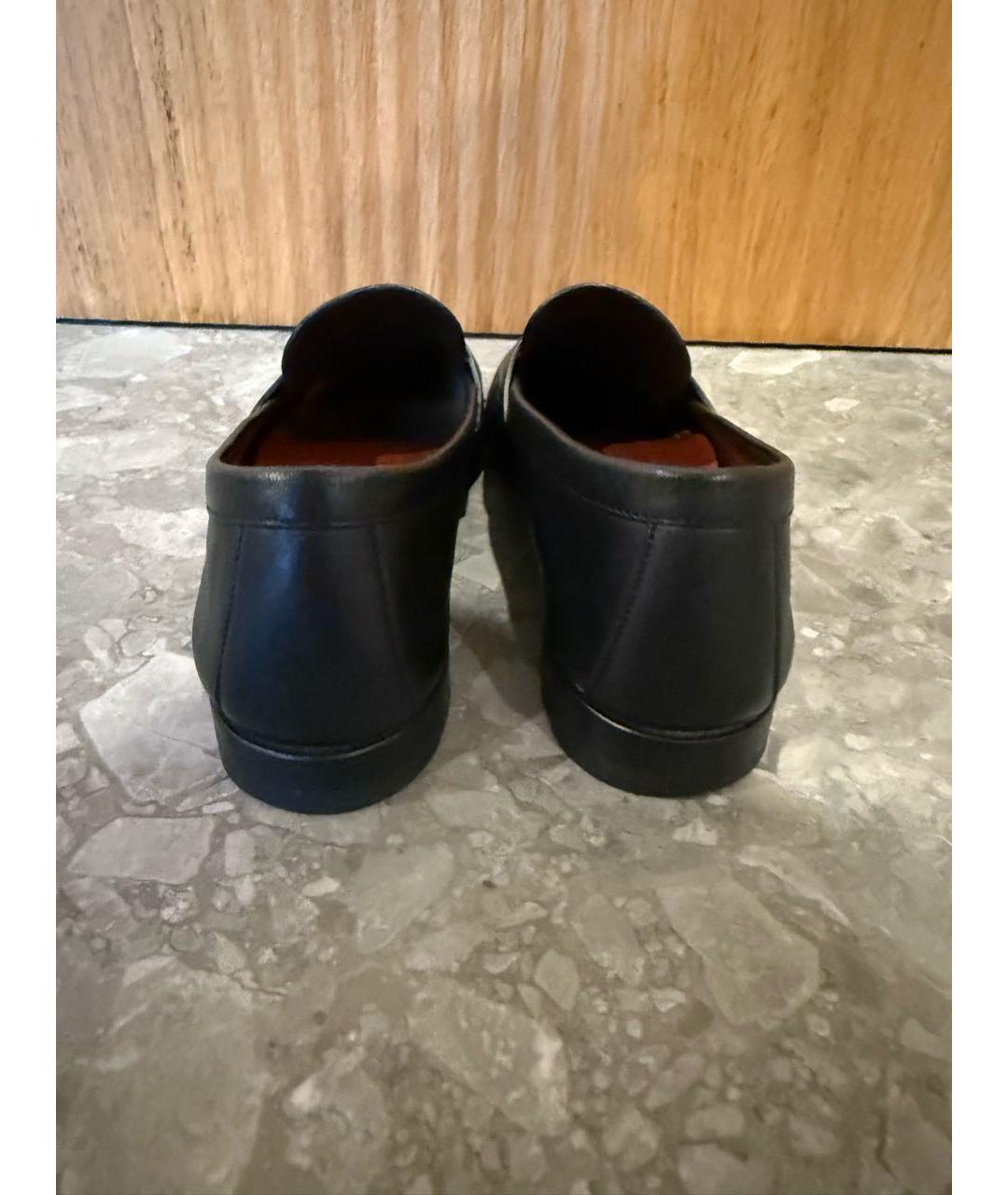SANTONI Черные кожаные лоферы, фото 4