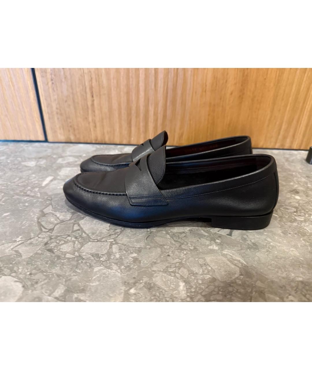 SANTONI Черные кожаные лоферы, фото 7