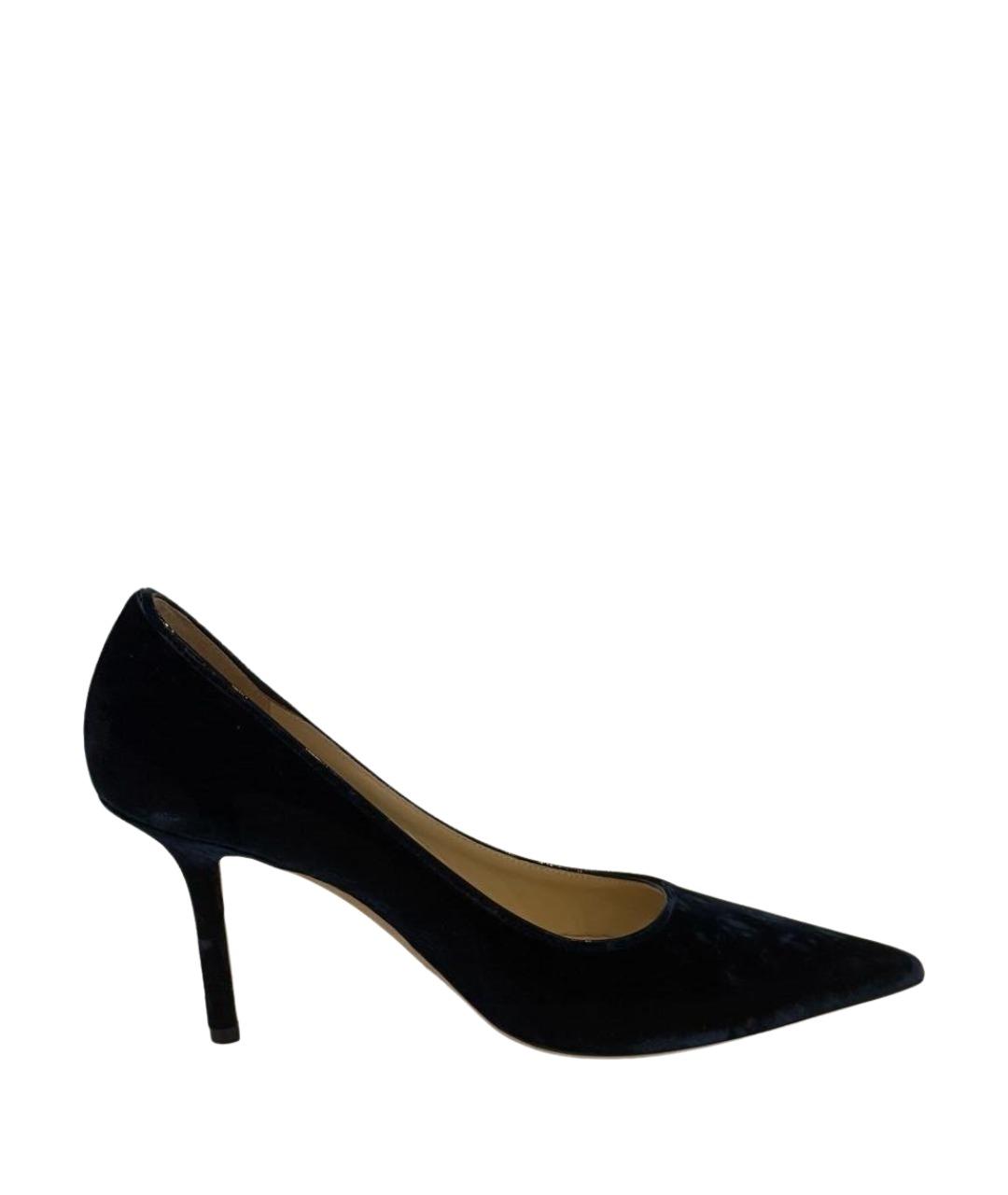 JIMMY CHOO Темно-синие бархатные туфли, фото 1