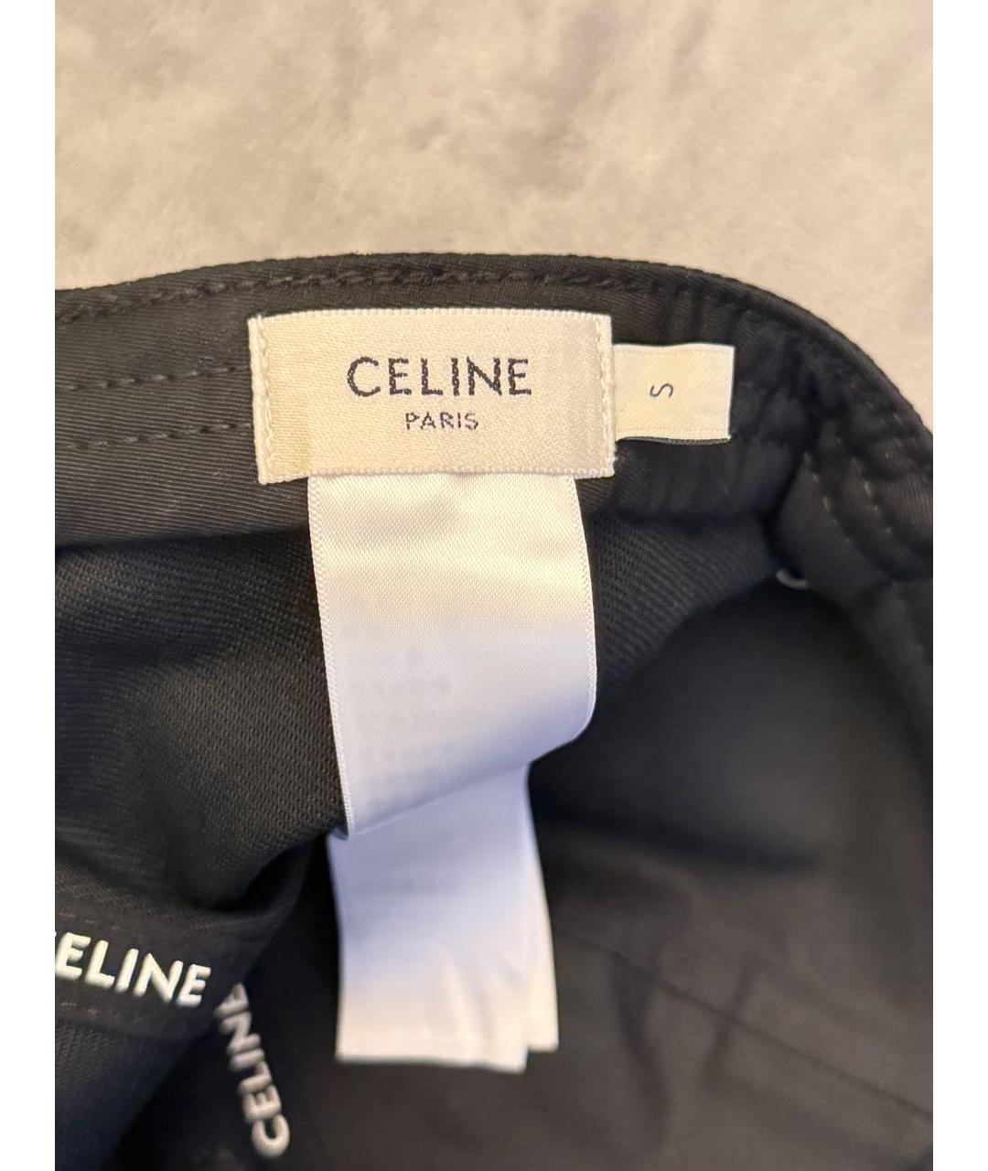 CELINE Черная хлопковая кепка, фото 4