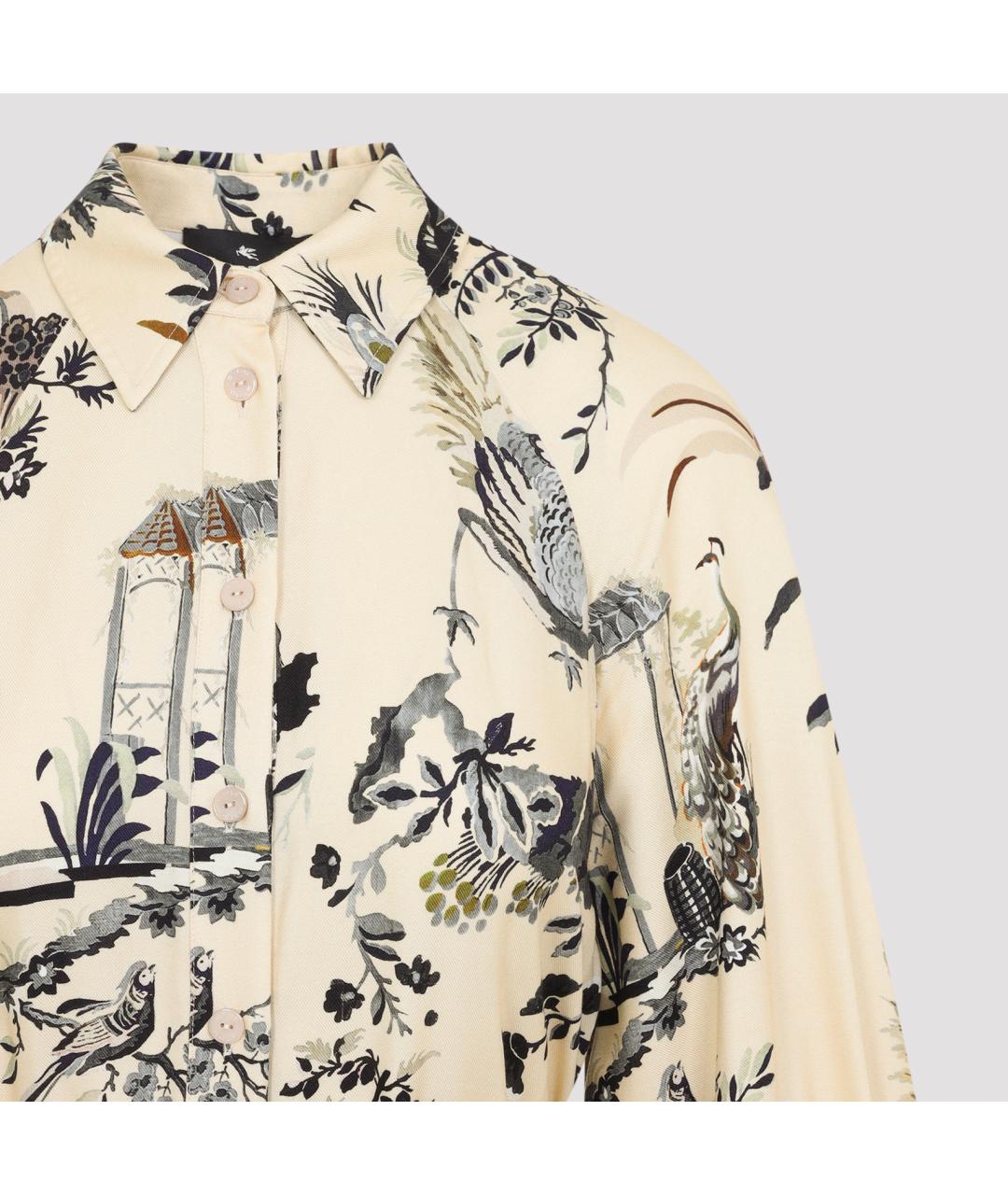 ETRO Бежевое вискозное повседневное платье, фото 4