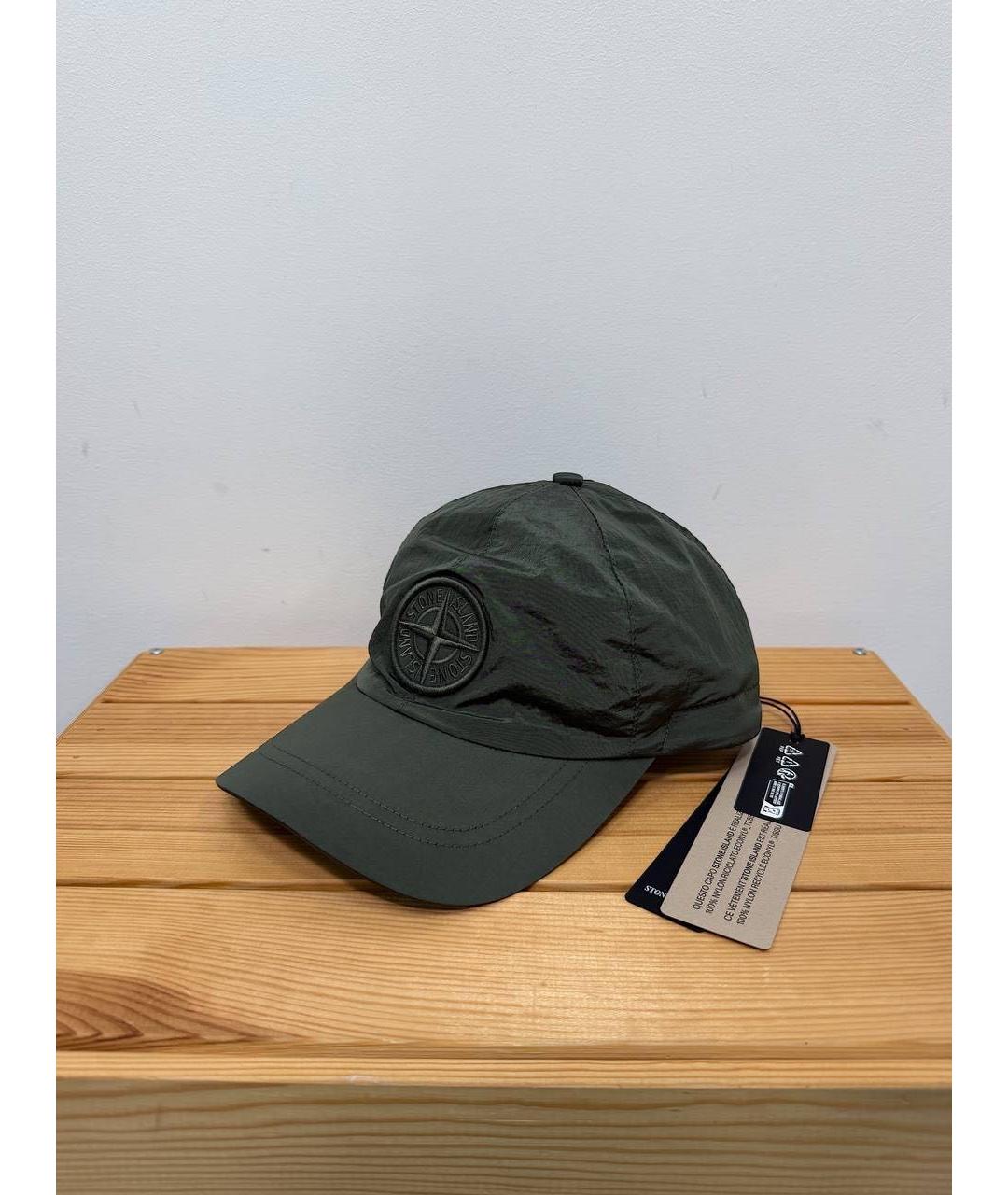 STONE ISLAND Зеленая синтетическая кепка/бейсболка, фото 2