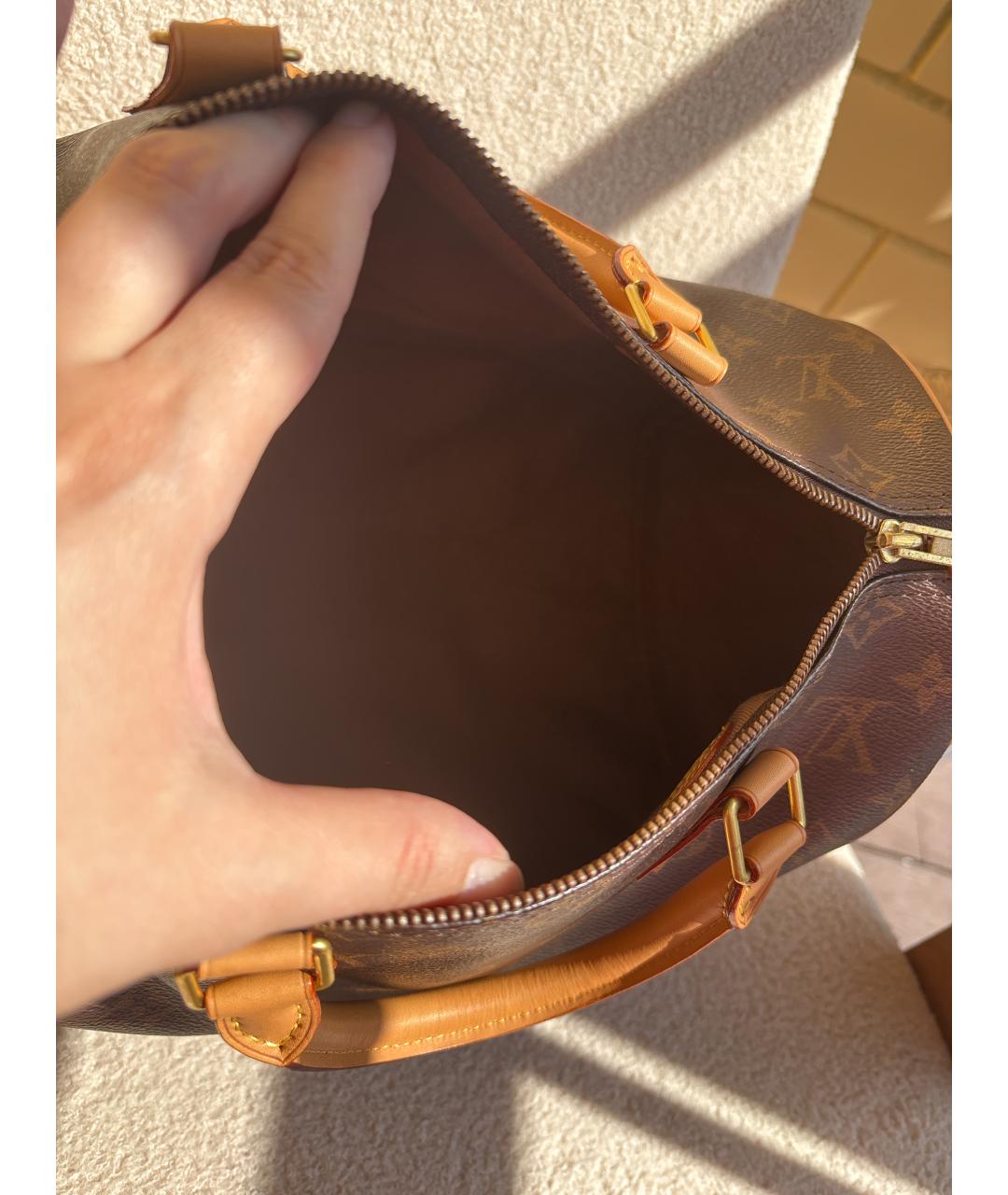 LOUIS VUITTON Коричневая канва сумка с короткими ручками, фото 4