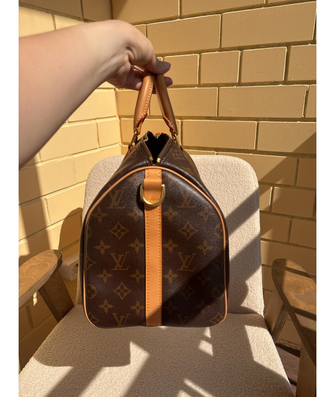 LOUIS VUITTON Коричневая канва сумка с короткими ручками, фото 2
