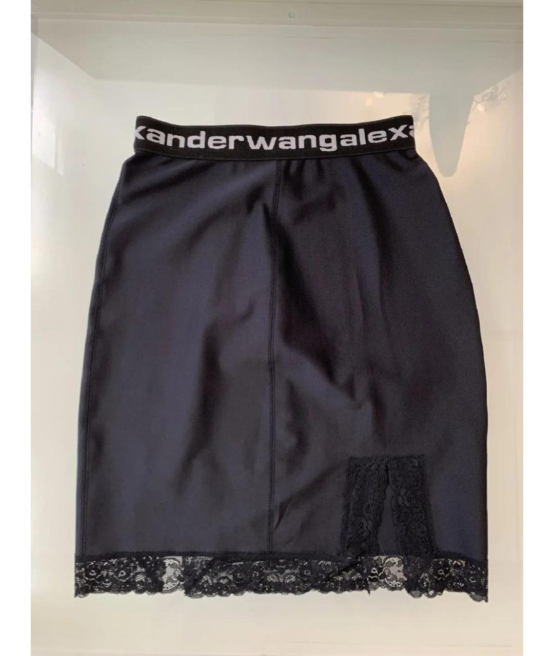 ALEXANDER WANG Черная полиамидовая юбка мини, фото 3