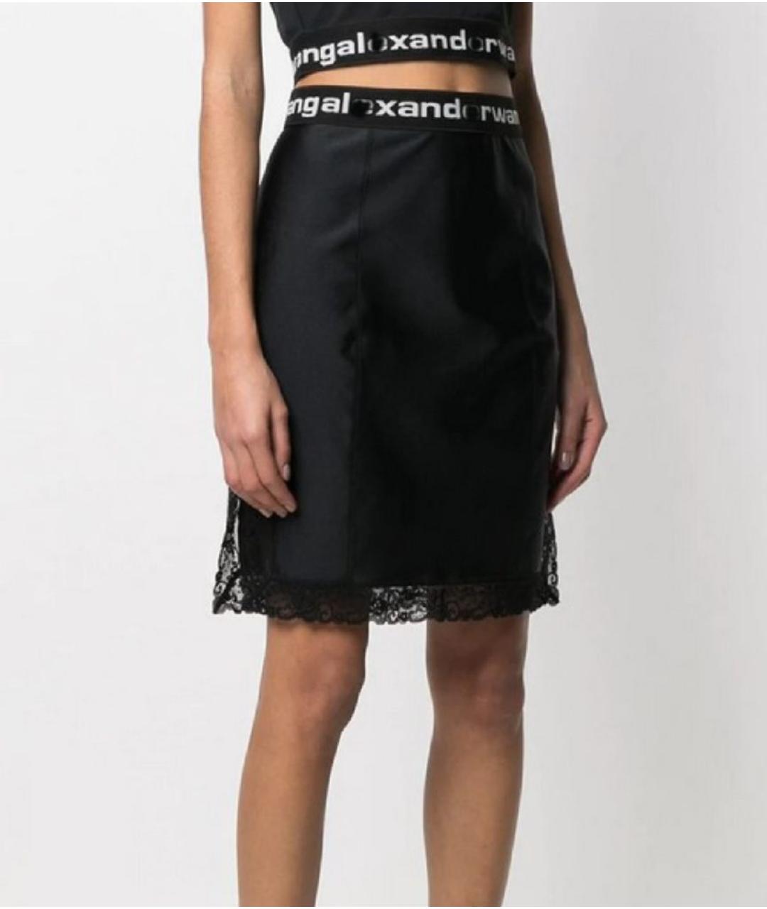 ALEXANDER WANG Черная полиамидовая юбка мини, фото 8