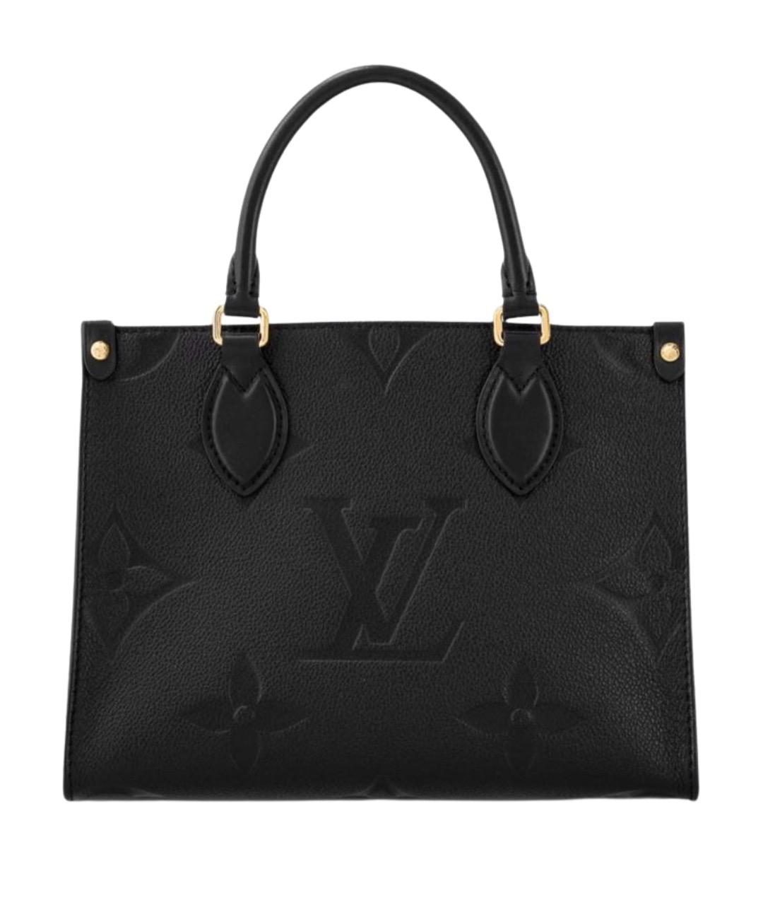 LOUIS VUITTON Черная кожаная сумка с короткими ручками, фото 1