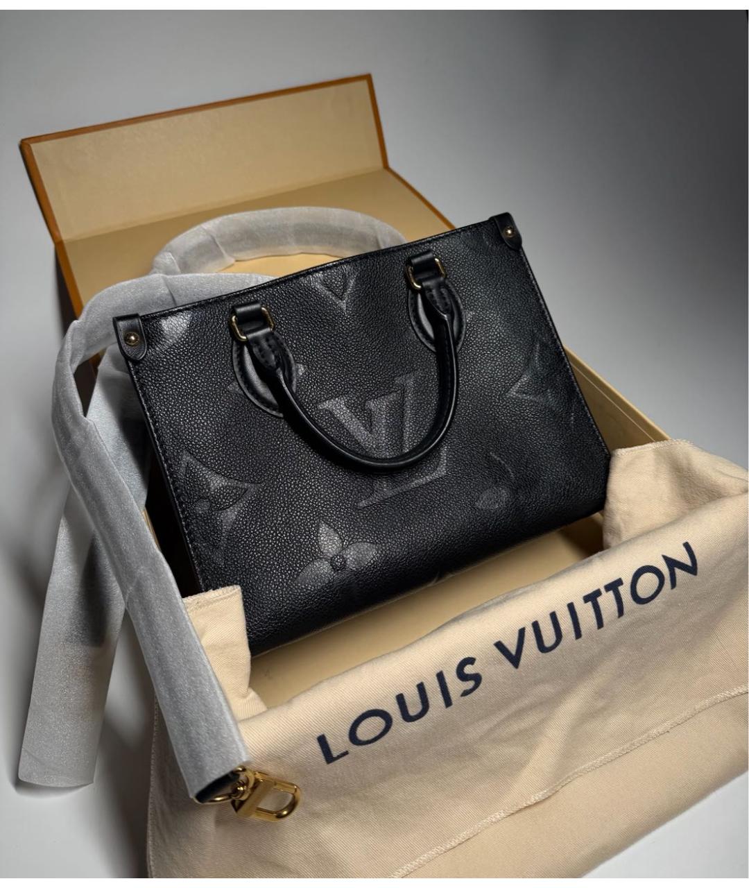 LOUIS VUITTON Черная кожаная сумка с короткими ручками, фото 4