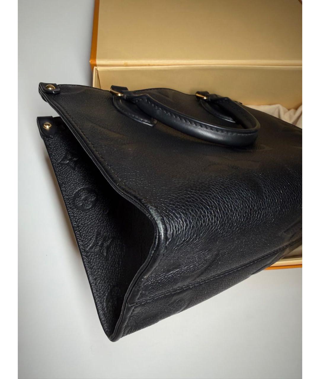 LOUIS VUITTON Черная кожаная сумка с короткими ручками, фото 8