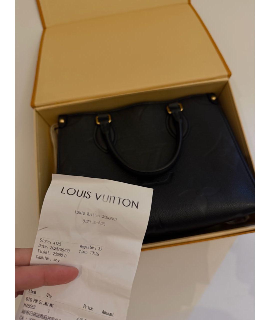 LOUIS VUITTON Черная кожаная сумка с короткими ручками, фото 6