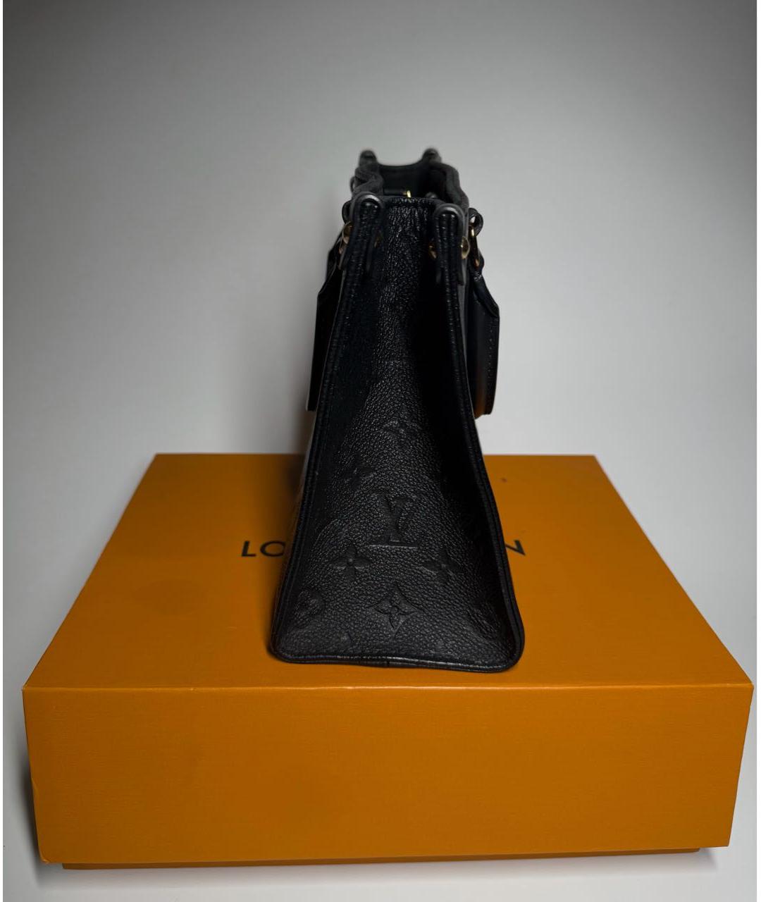 LOUIS VUITTON Черная кожаная сумка с короткими ручками, фото 5