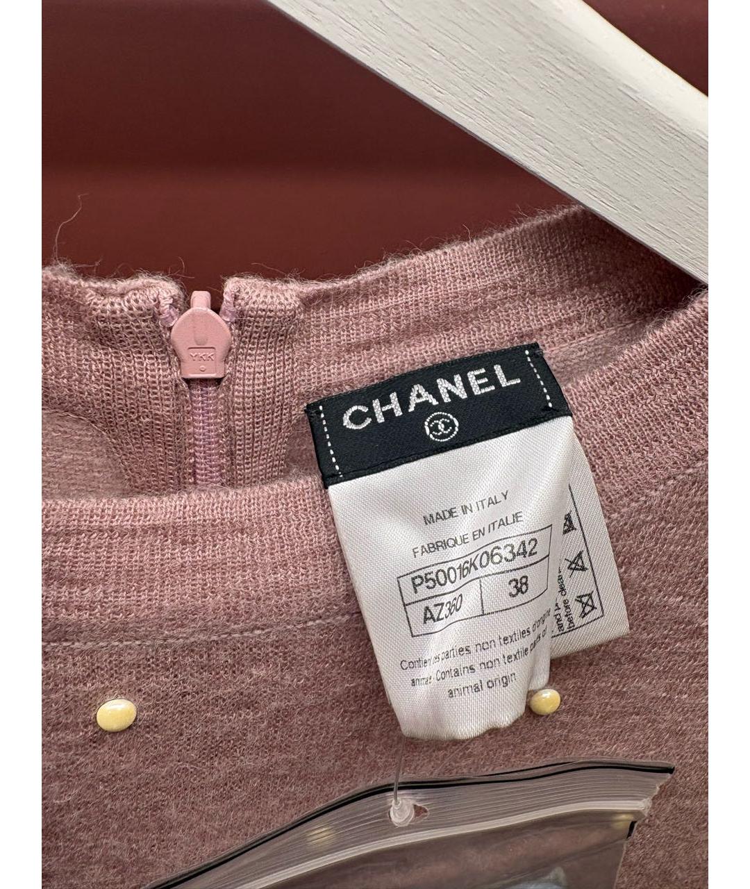 CHANEL Розовое шерстяное платье, фото 3