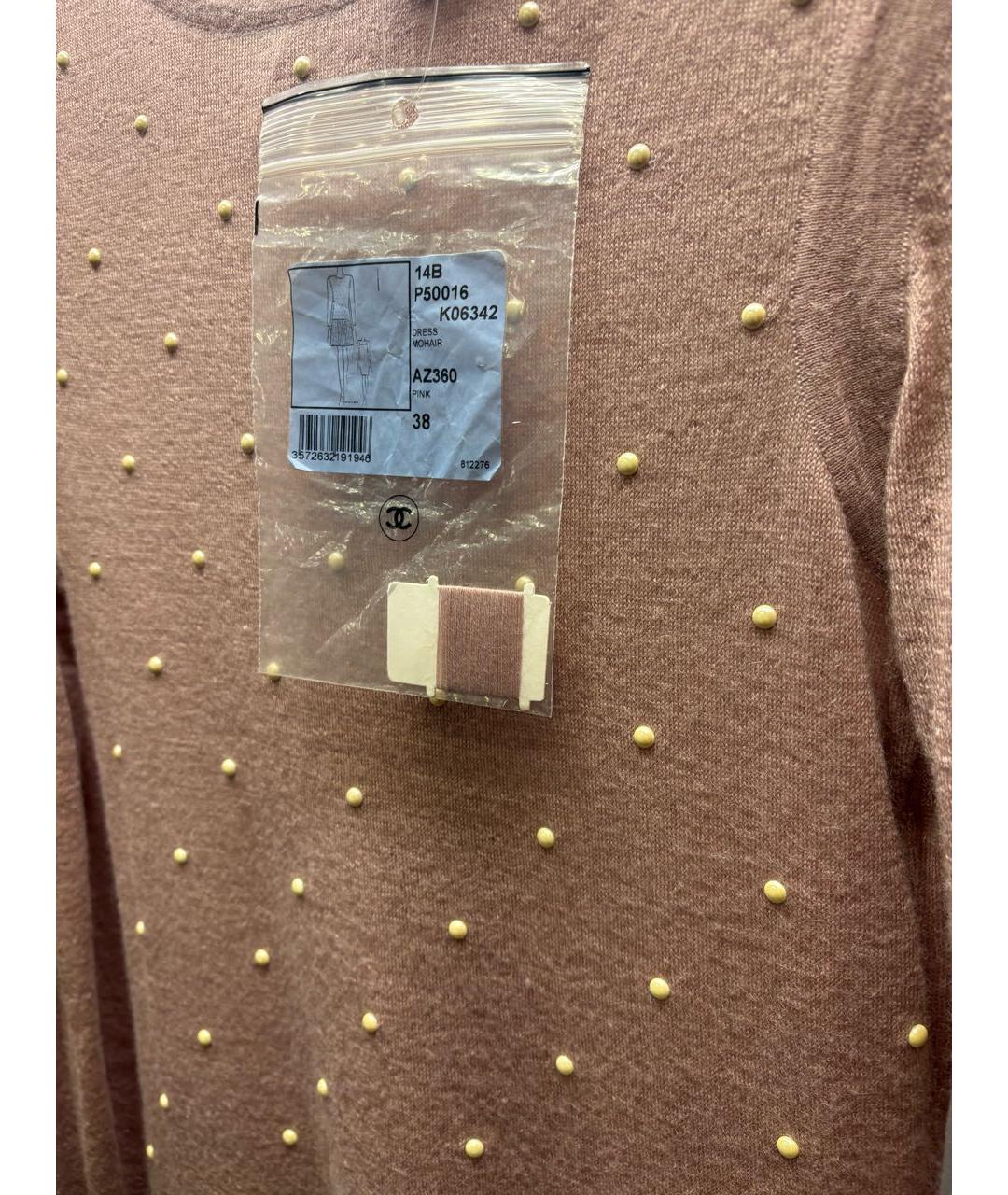 CHANEL Розовое шерстяное платье, фото 4
