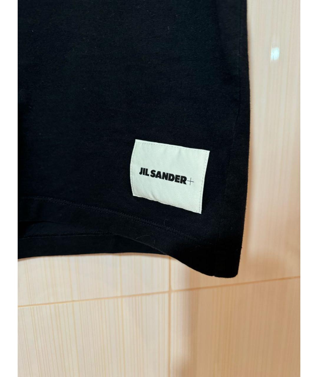 JIL SANDER Черная хлопковая футболка, фото 2