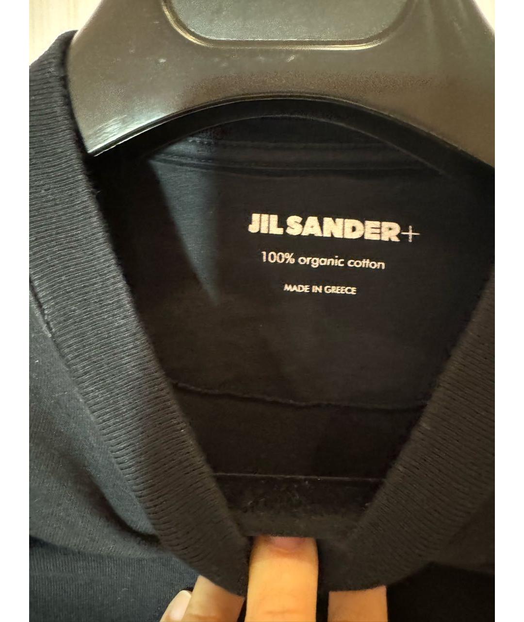 JIL SANDER Черная хлопковая футболка, фото 3
