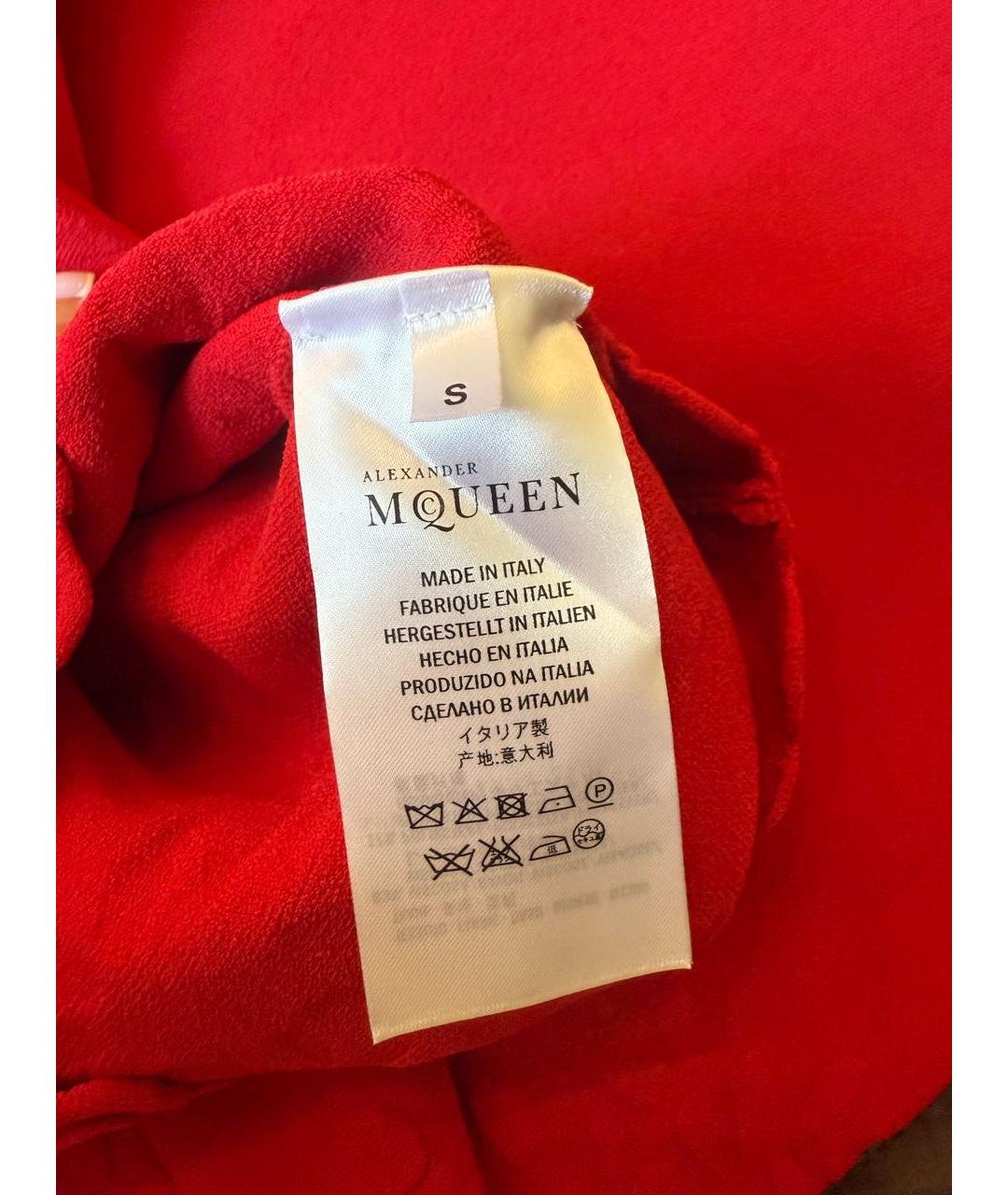 ALEXANDER MCQUEEN Красная вискозная юбка миди, фото 7