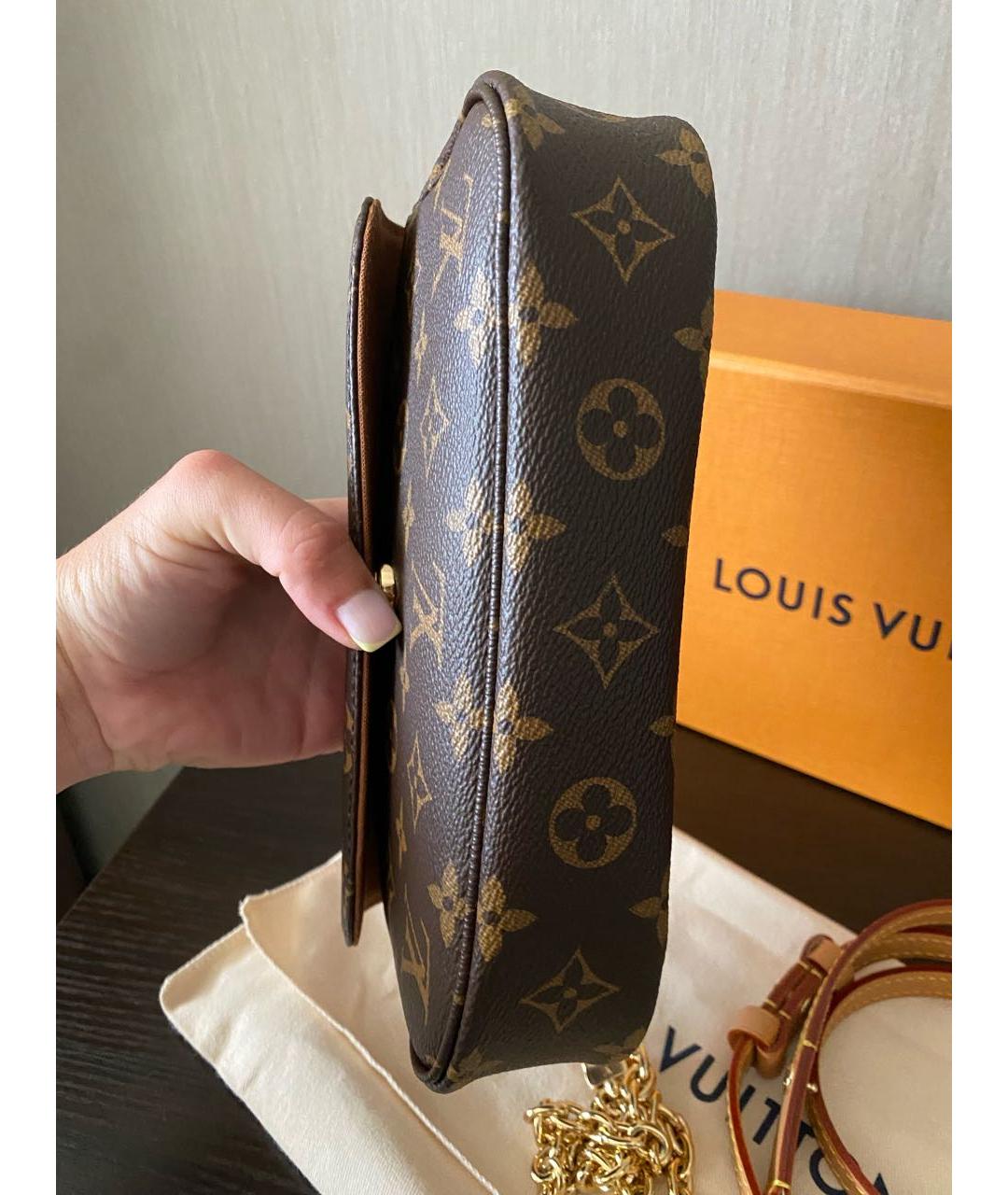 LOUIS VUITTON Коричневая канва сумка через плечо, фото 8