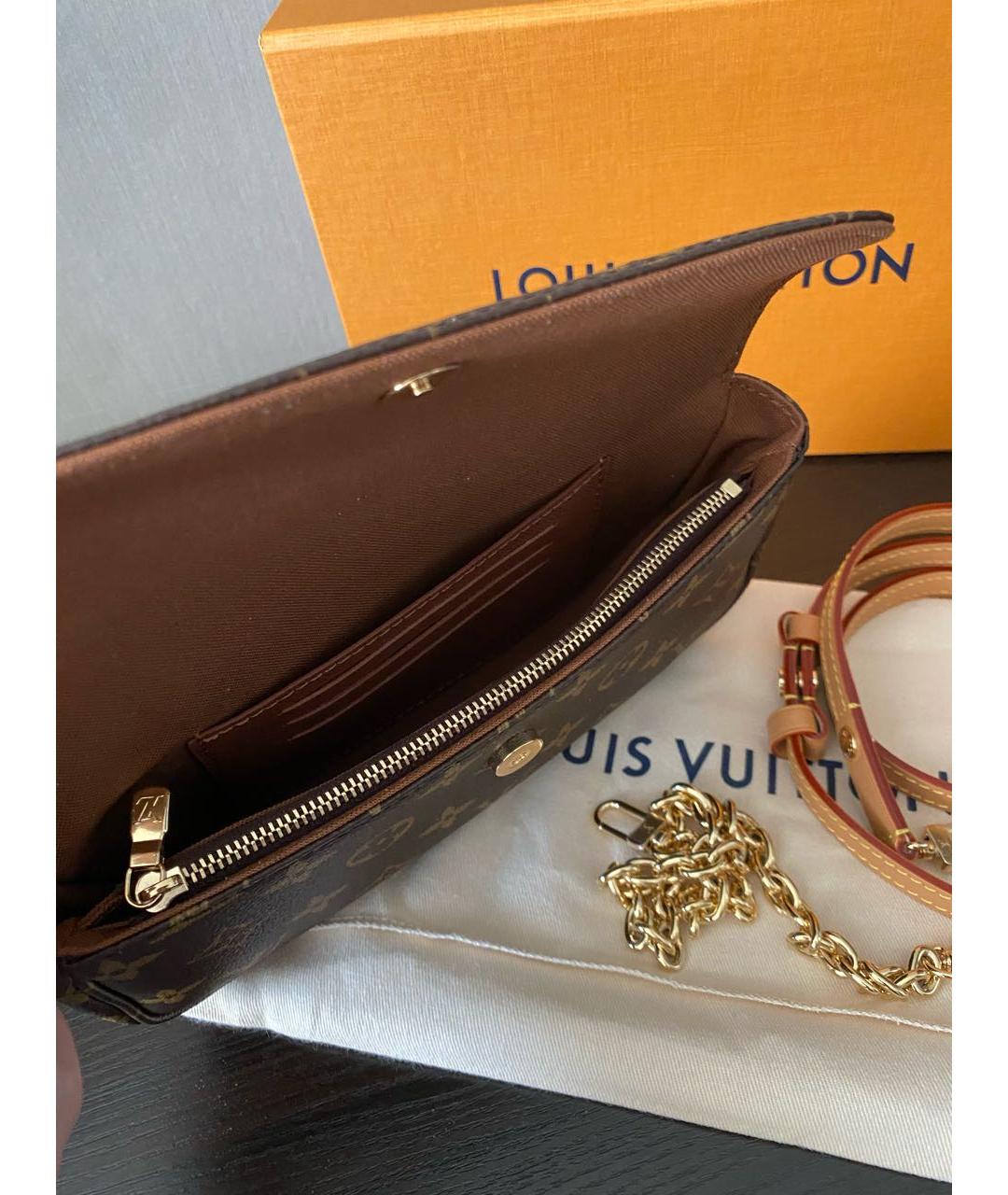 LOUIS VUITTON Коричневая канва сумка через плечо, фото 6