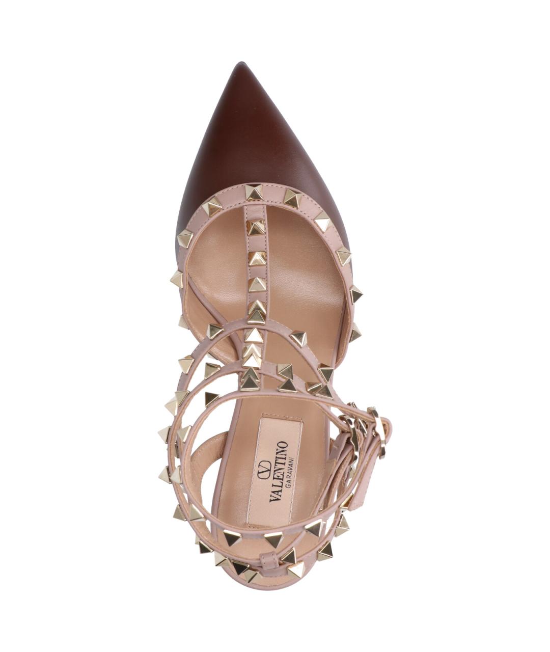 VALENTINO Коричневые кожаные босоножки, фото 5