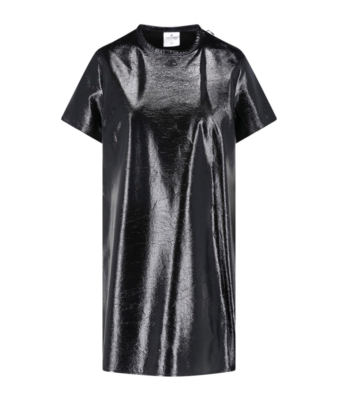 COURREGES Черное вискозное повседневное платье, фото 1
