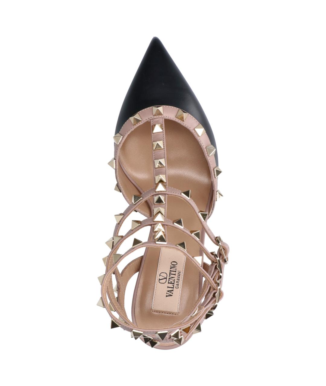 VALENTINO Черные кожаные босоножки, фото 5