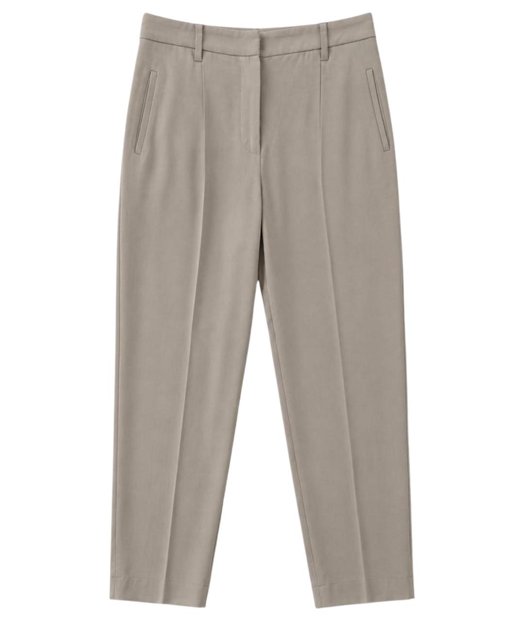 BRUNELLO CUCINELLI Бежевые шерстяные брюки узкие, фото 1