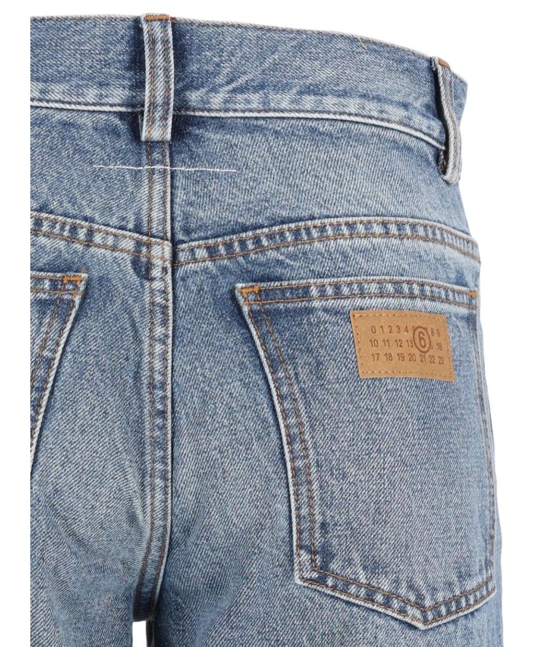 MM6 MAISON MARGIELA Синие хлопковые прямые джинсы, фото 4