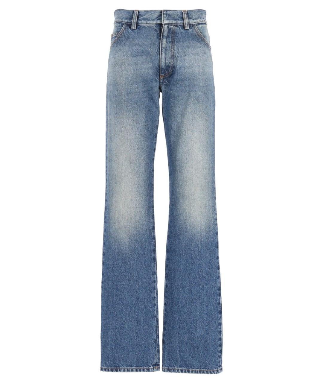 MM6 MAISON MARGIELA Синие хлопковые прямые джинсы, фото 1
