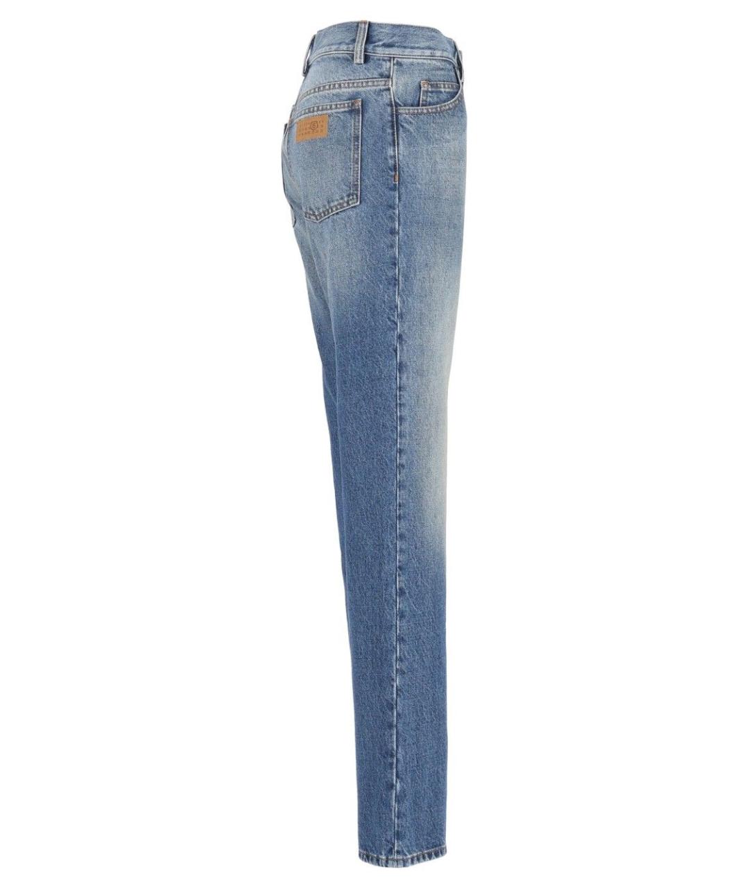 MM6 MAISON MARGIELA Синие хлопковые прямые джинсы, фото 3