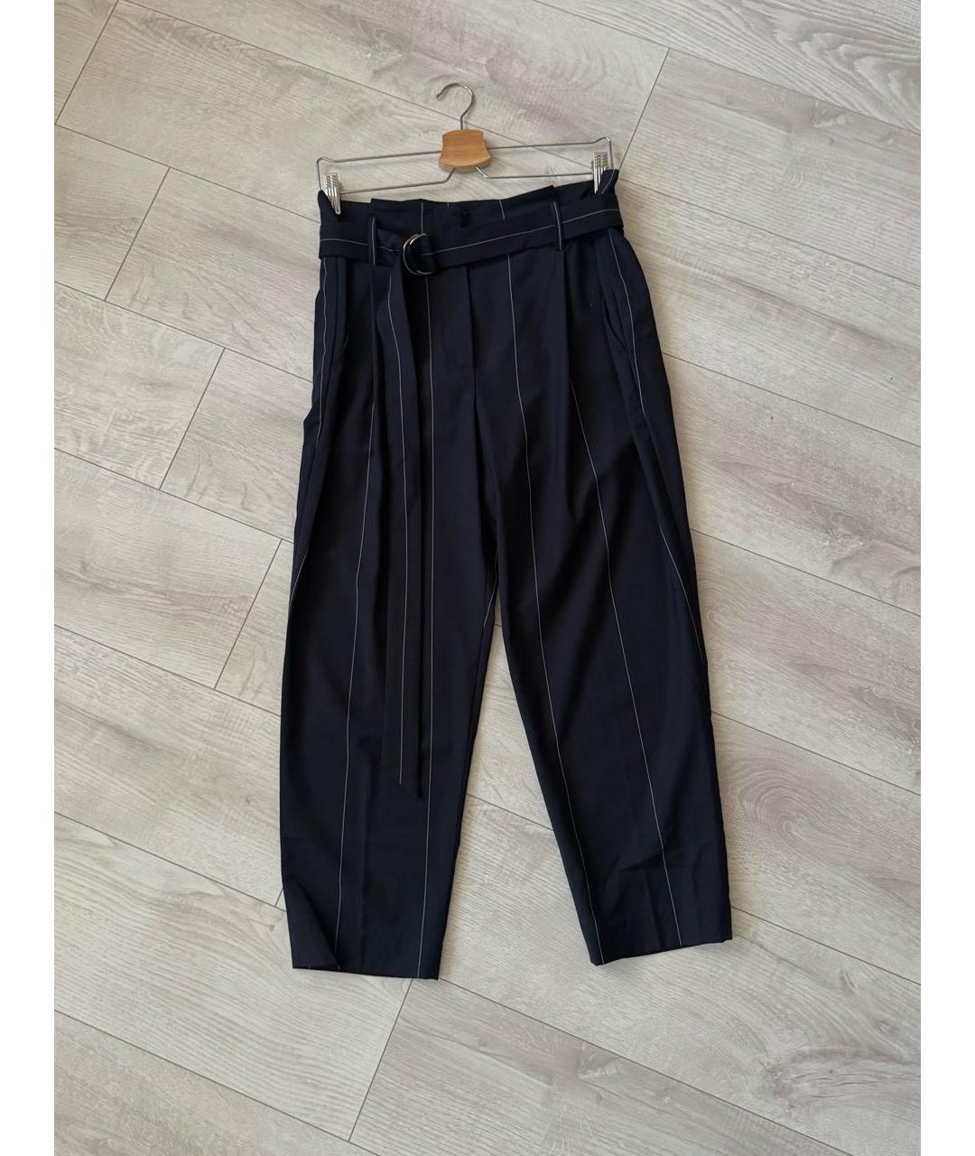 BRUNELLO CUCINELLI Темно-синие шерстяные брюки узкие, фото 4